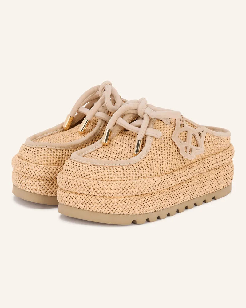 Naked Wolfe Plateau-Mules Blizzard beige Hellbraun