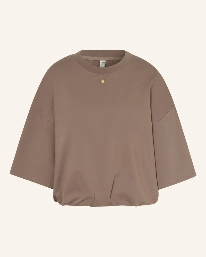 10Days Oversized-Sweatshirt mit 3/4-Arm Taupe