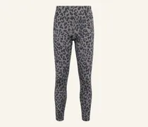 Sportleggings Mit Animalprint grau