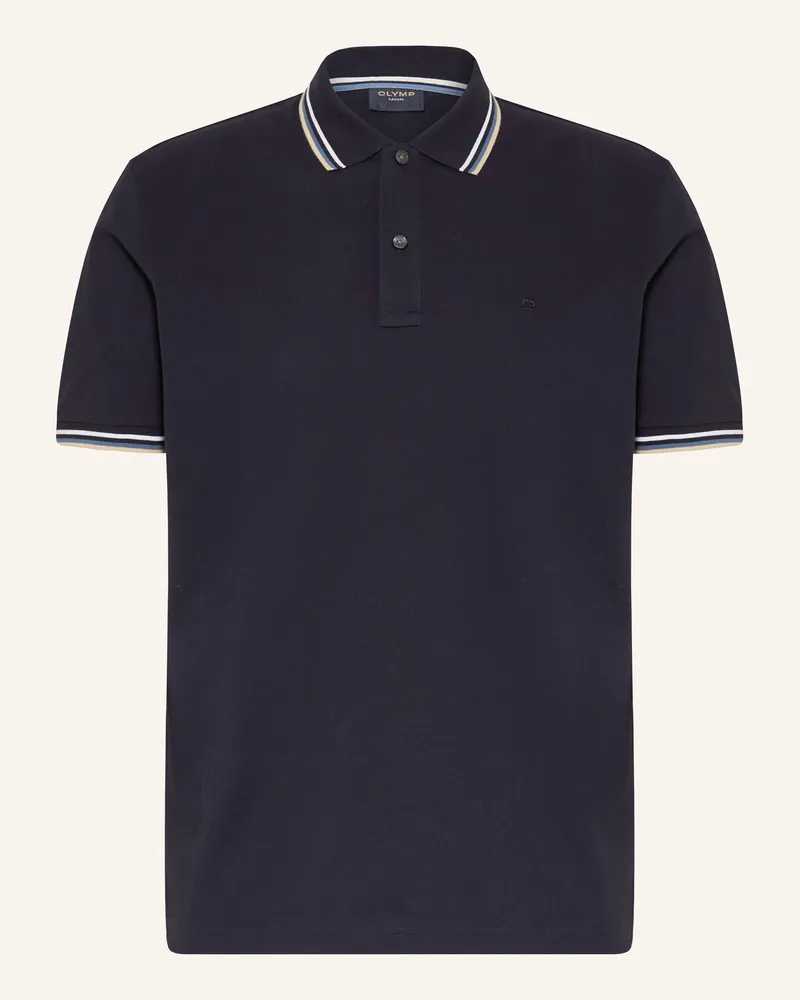 Olymp Piqué-Poloshirt Casual Fit Dunkelblau