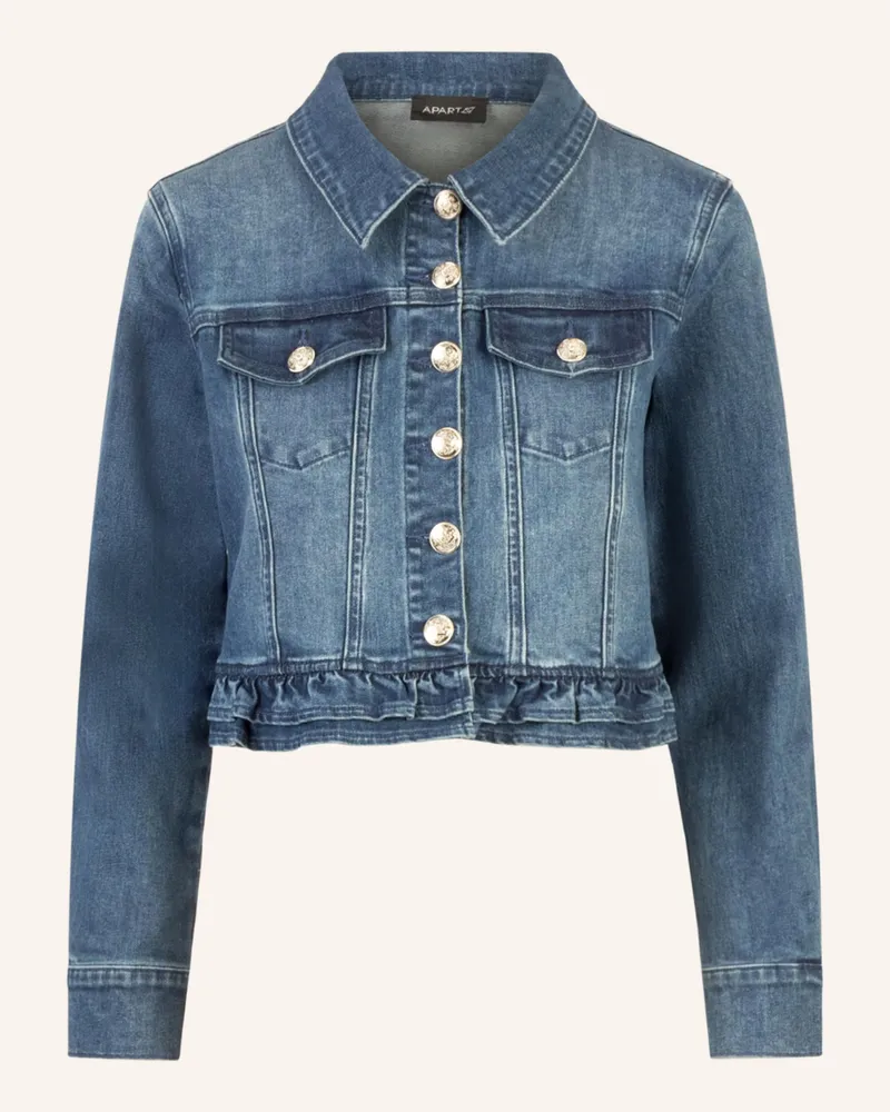 Apart Jeansjacke mit Rüschen Blau