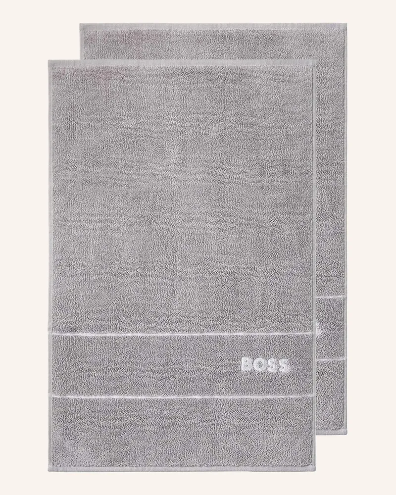 HUGO BOSS Gästetuch 2er Set Plain grau Hellgrau