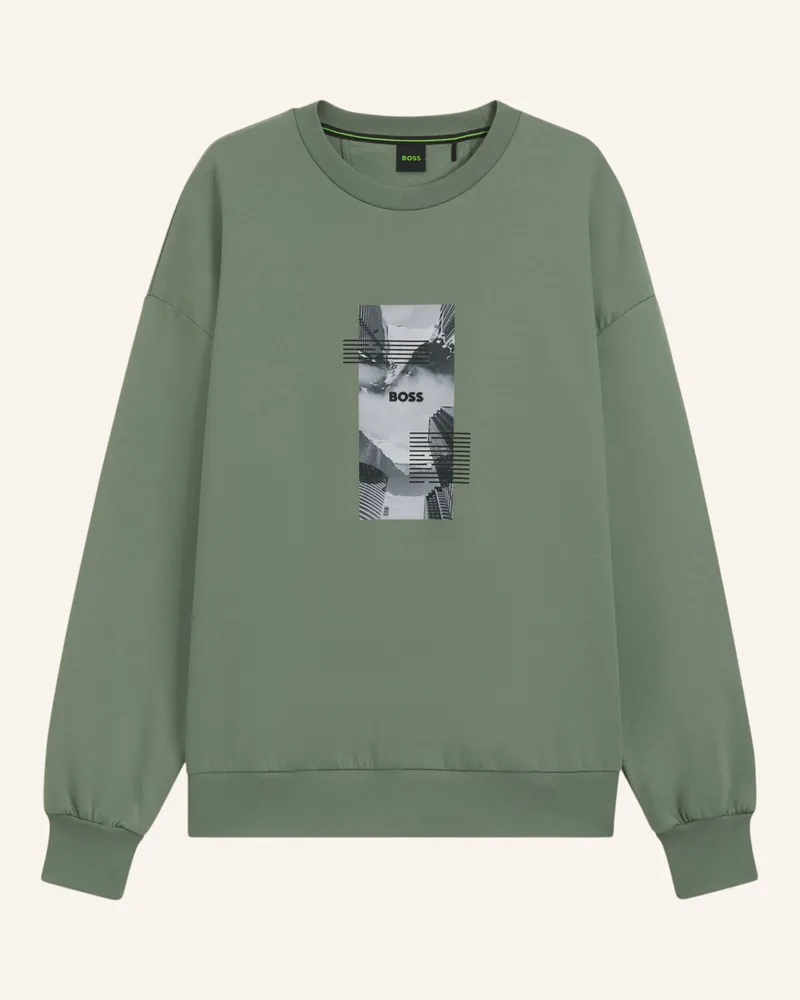 HUGO BOSS Sweatshirt STENSON ZONE Oversize Fit Grün