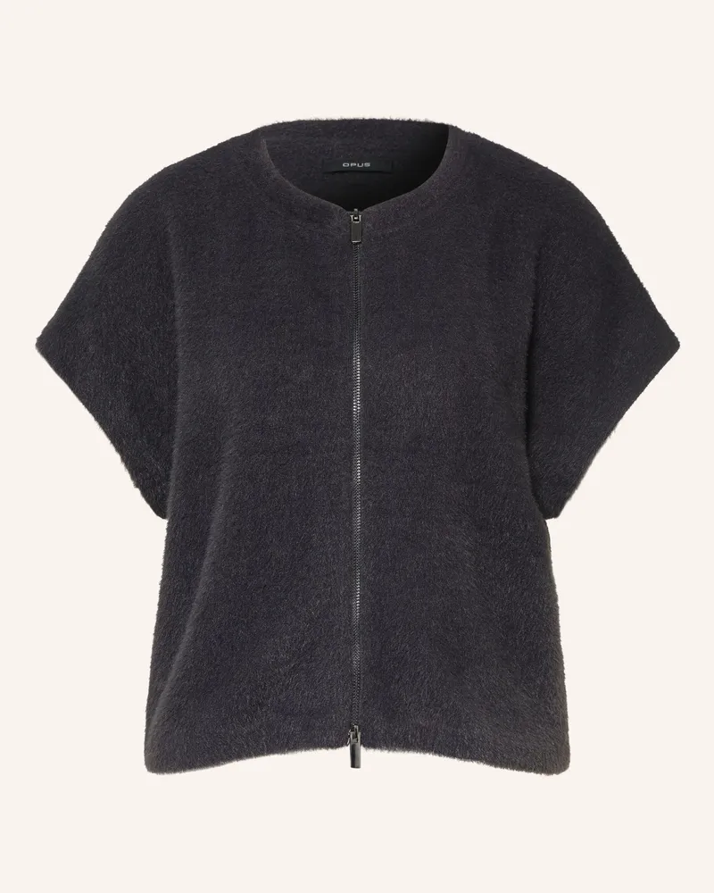 OPUS Strickweste Guti grau Dunkelgrau