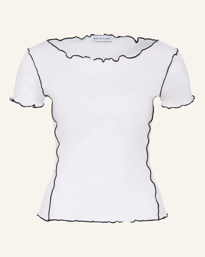 Mrs & HUGS T-Shirt weiss Weiss