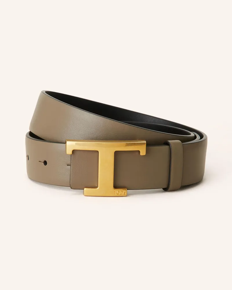 TOD'S Ledergürtel zum Wenden Taupe