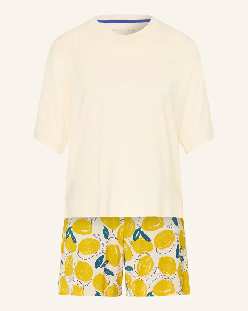 Schiesser Shorty-Schlafanzug CASUAL FASHION Ecru
