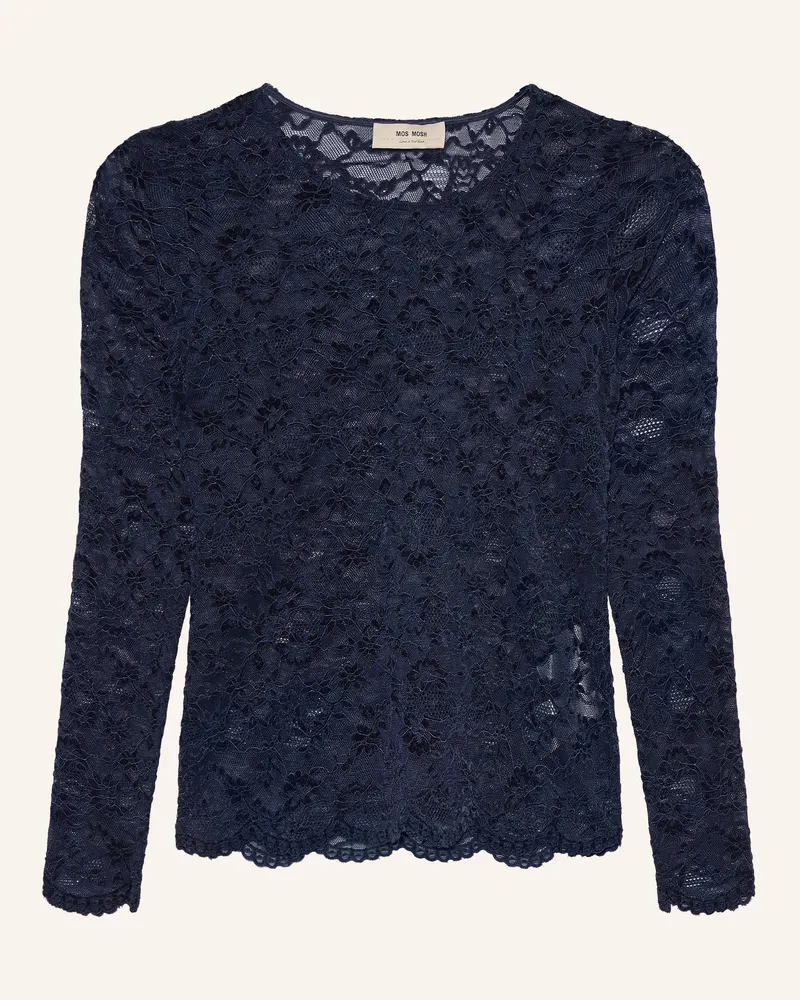 Mos Mosh Longsleeve Mmmiriel Aus Spitze blau Dunkelblau