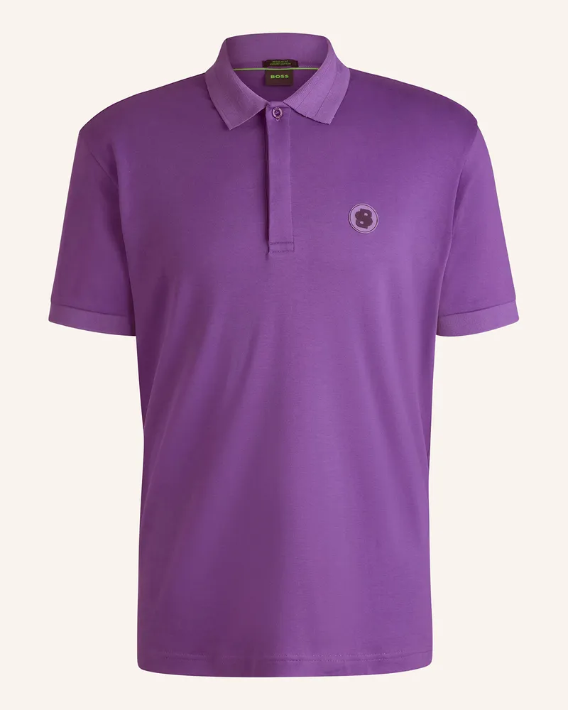 HUGO BOSS Jersey-Poloshirt PADDY Regular Fit Dunkellila