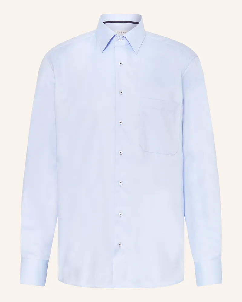 Eterna Piqué-Hemd Comfort Fit Hellblau