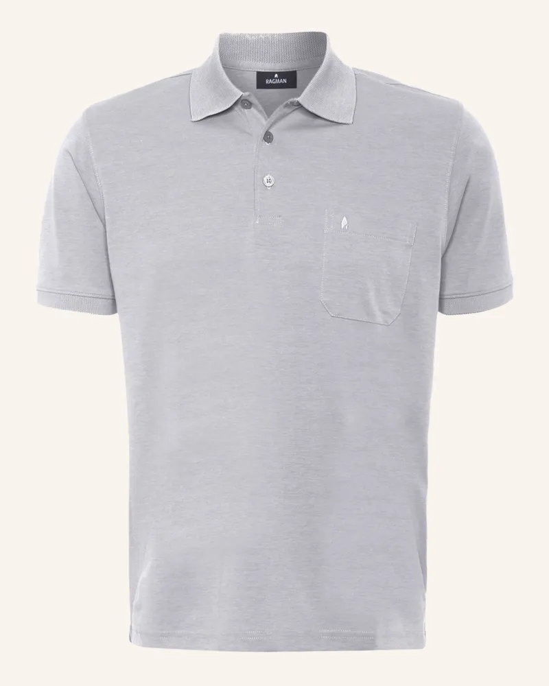 Ragman Piqué-Poloshirt Grau