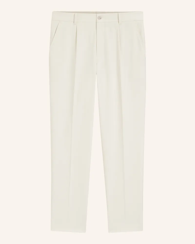 HUGO BOSS Anzughose C-Perin-Pl-263 Tapered Fit beige Weiss