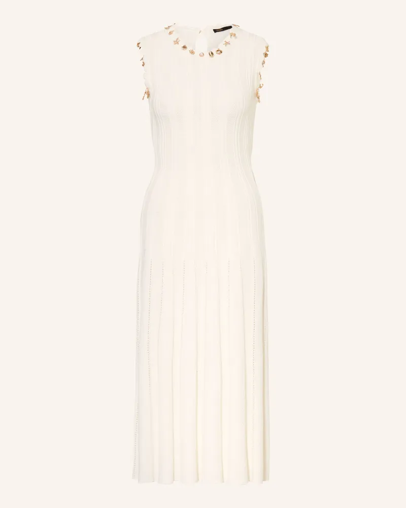 Maje Strickkleid Mit Schmuckperlen weiss Weiss