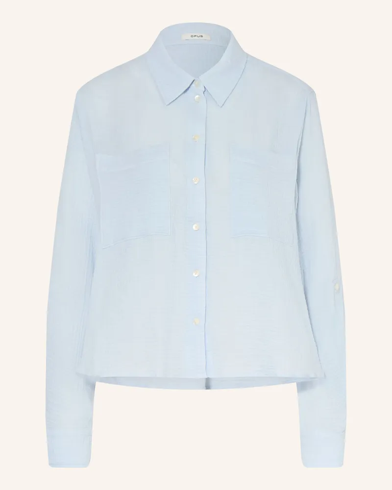 OPUS Hemdbluse Fralea Aus Musselin blau Hellblau