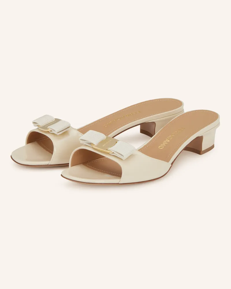 Ferragamo Mules NEW VARA Creme
