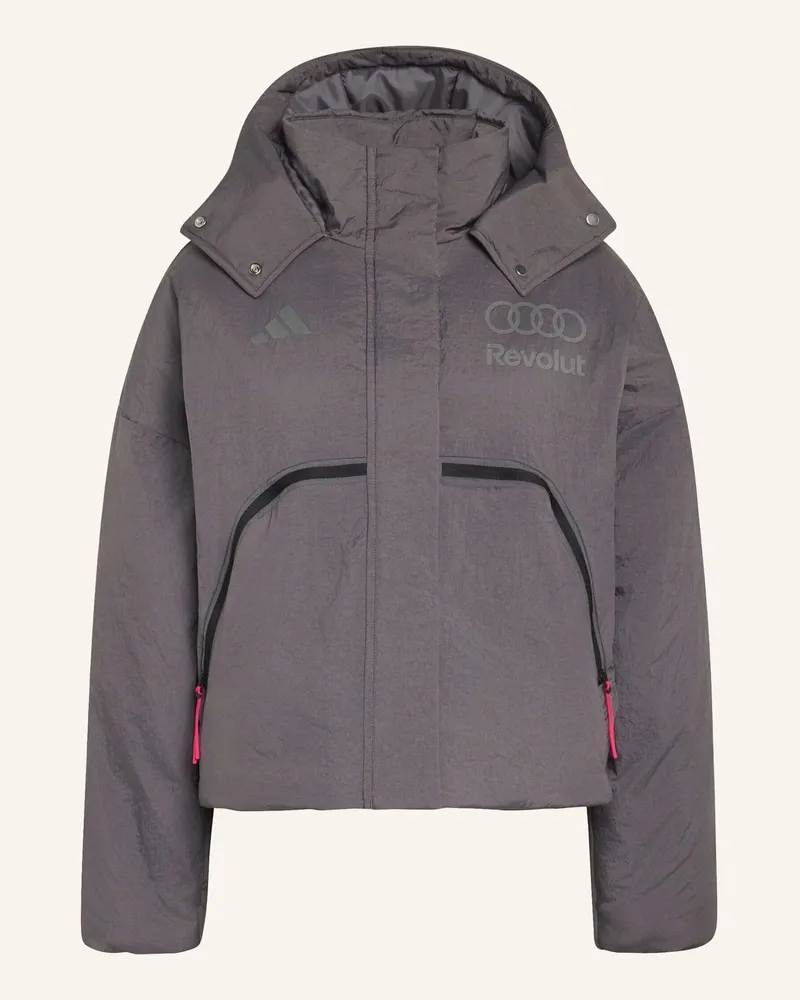 adidas AUDI REVOLUT F1 TEAM ENGINEERS & MARKETING PUFFER JACKE Grau