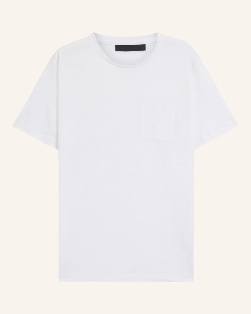 HUGO BOSS Strickshirt TAUT aus Leinen Weiss