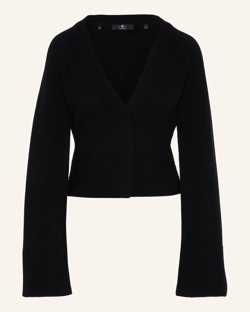 7 for all mankind Knitted Large Rib Cardigan schwarz Schwarz