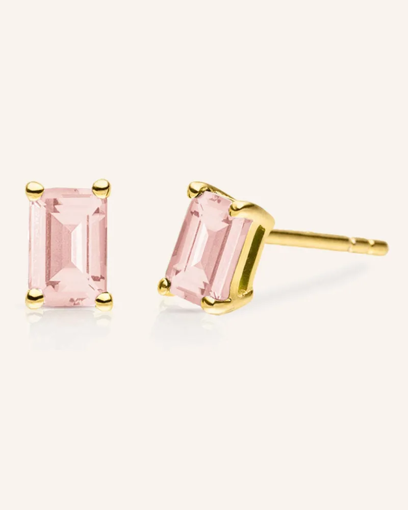 VEYNOU Ohrstecker ROSIE aus 14 Karat Gelbgold und 1.40ct. lab-grown Morganit Gold