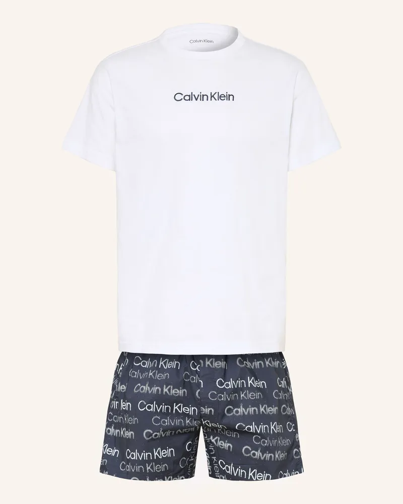 Calvin Klein Shorty-Schlafanzug weiss Weiss
