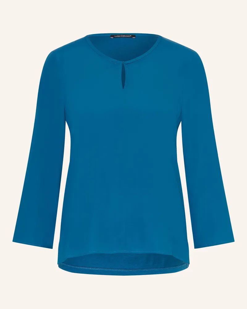 Luisa Cerano Blusenshirt Im Materialmix Mit 3/4-Arm blau Blau