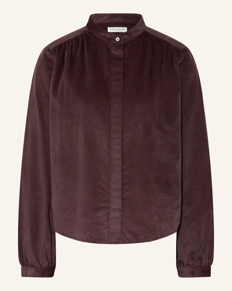 Marc O'Polo Samtbluse Dunkelrot