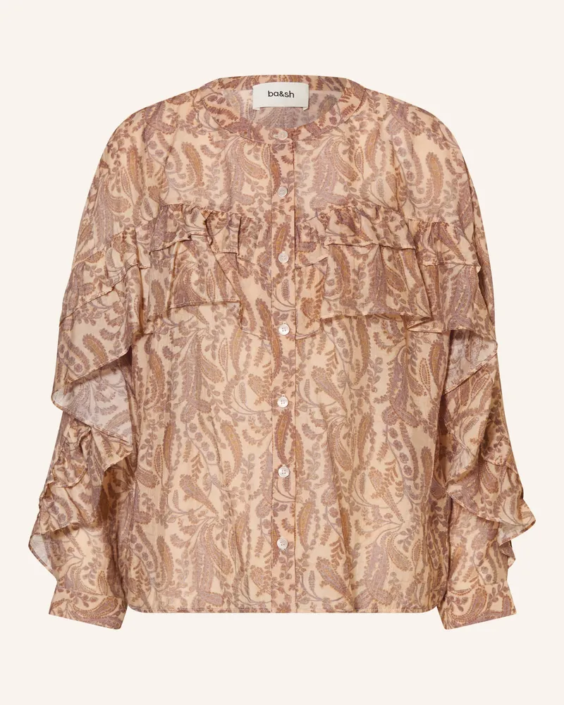 ba&sh Bluse TUNELLA mit Rüschen Roségold