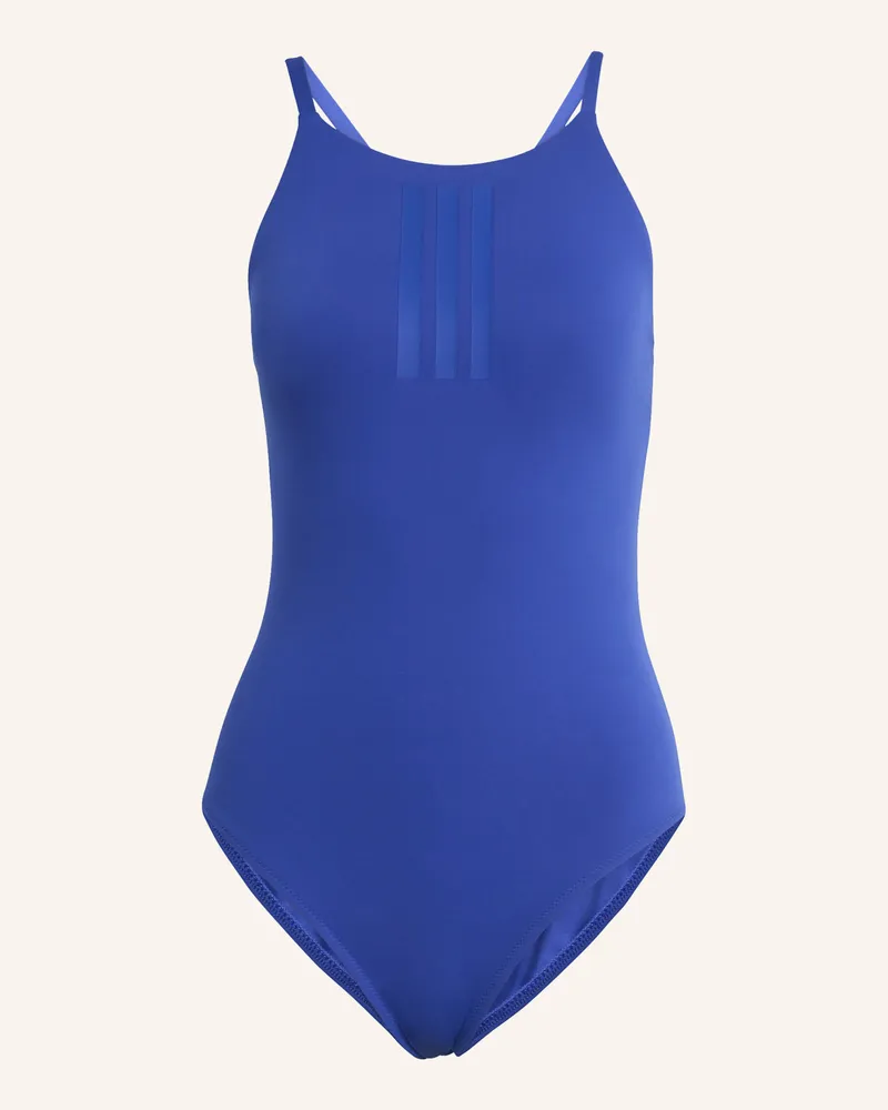 adidas High-Neck-Badeanzug 3-STREIFEN Blau