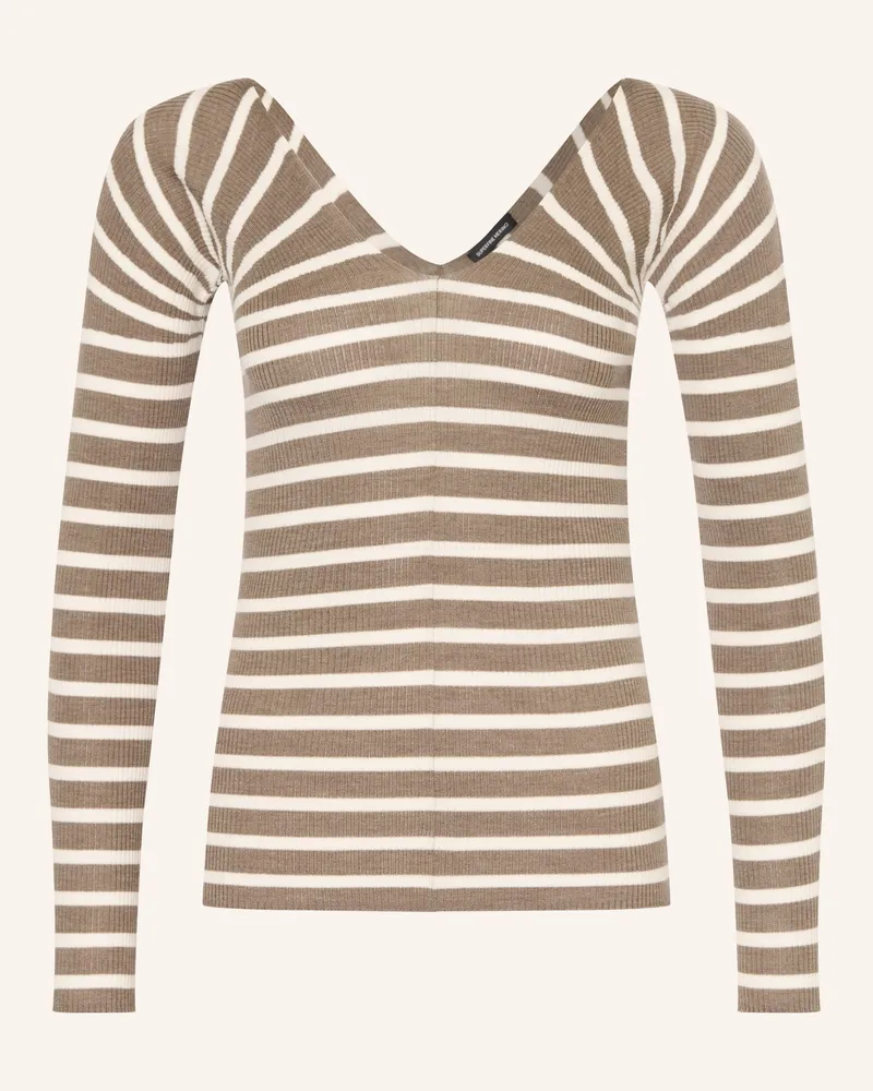 HUGO BOSS Pullover Famarinda beige Dunkelbraun