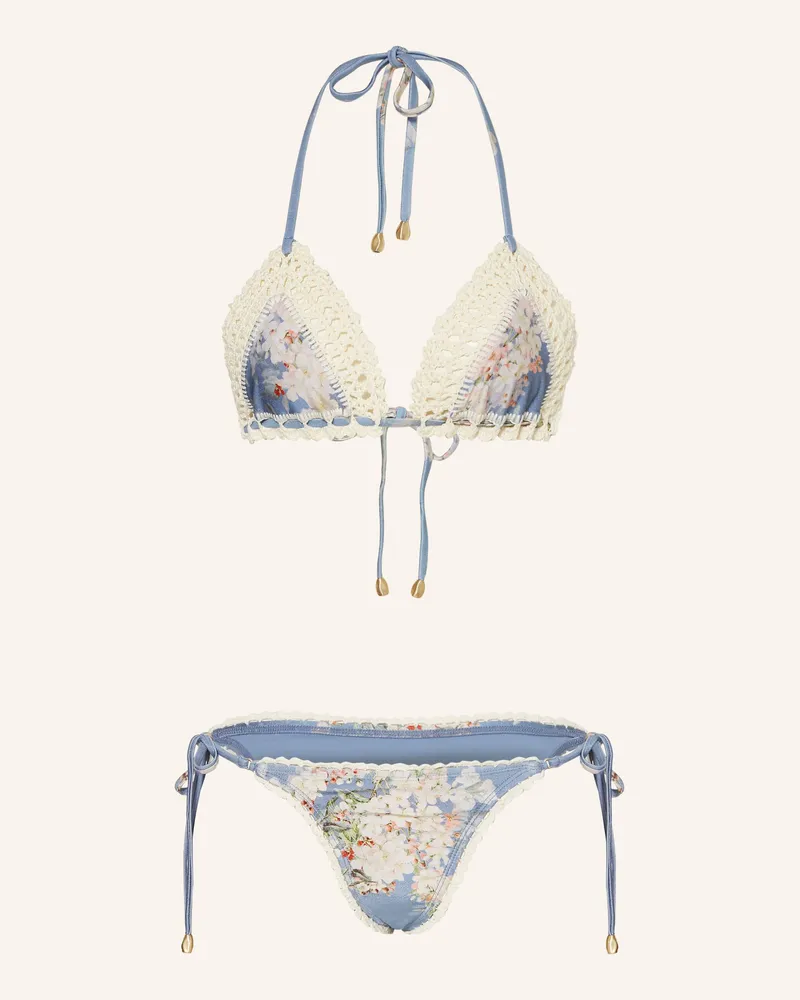 Zimmermann Triangel-Bikini CASCADIAN Blaugrau