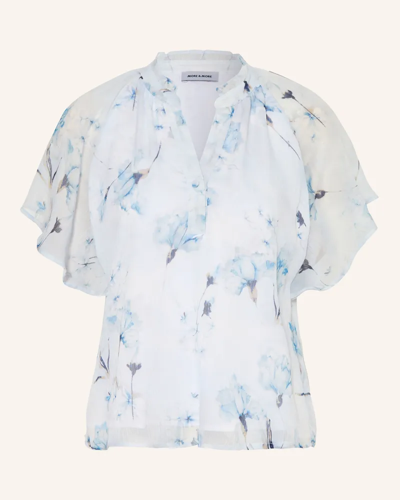 More & More Blusenshirt Mit Rüschen blau Hellblau