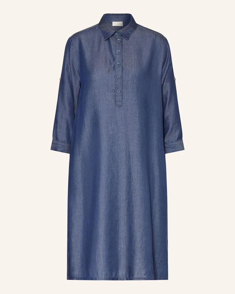 Milano Italy Hemdblusenkleid In Jeansoptik Mit 3/4-Arm blau Blau