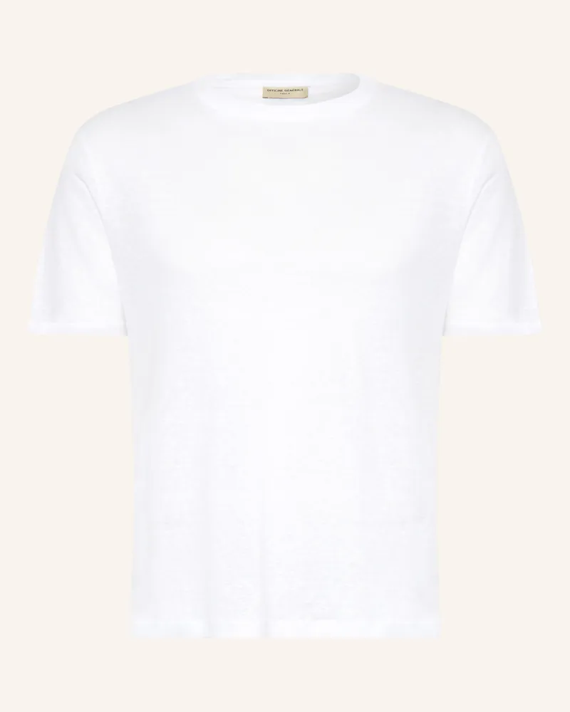 Officine Generale T-Shirt aus Leinen Weiss