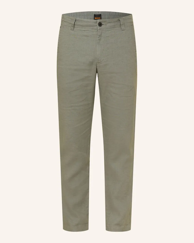 HUGO BOSS Leinenchino Sanderson Regular Fit grau Grau