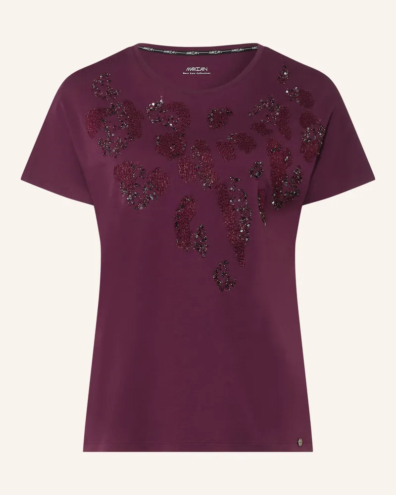 Marc Cain T-Shirt Mit Pailletten Und Schmucksteinen rot 296