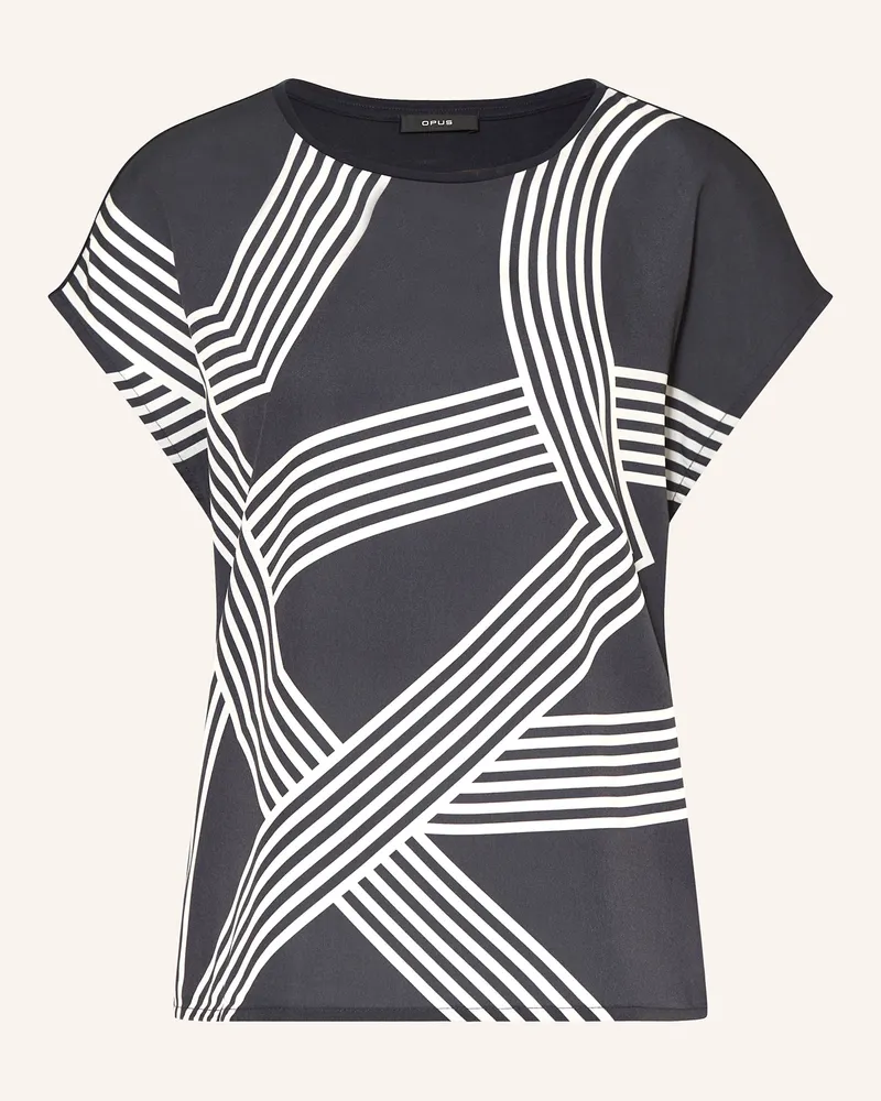 OPUS T-Shirt SABETHI im Materialmix Dunkelblau