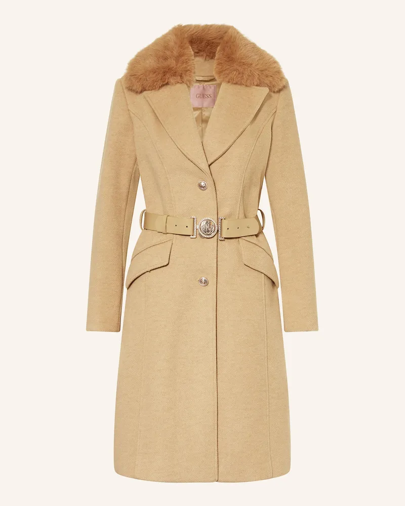Guess Mantel New Patrice Mit Abnehmbarem Kunstfell beige Beige