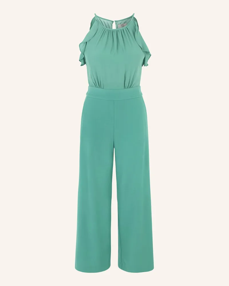 Vera Mont Jumpsuit mit Volantbesatz im Materialmix Gruen