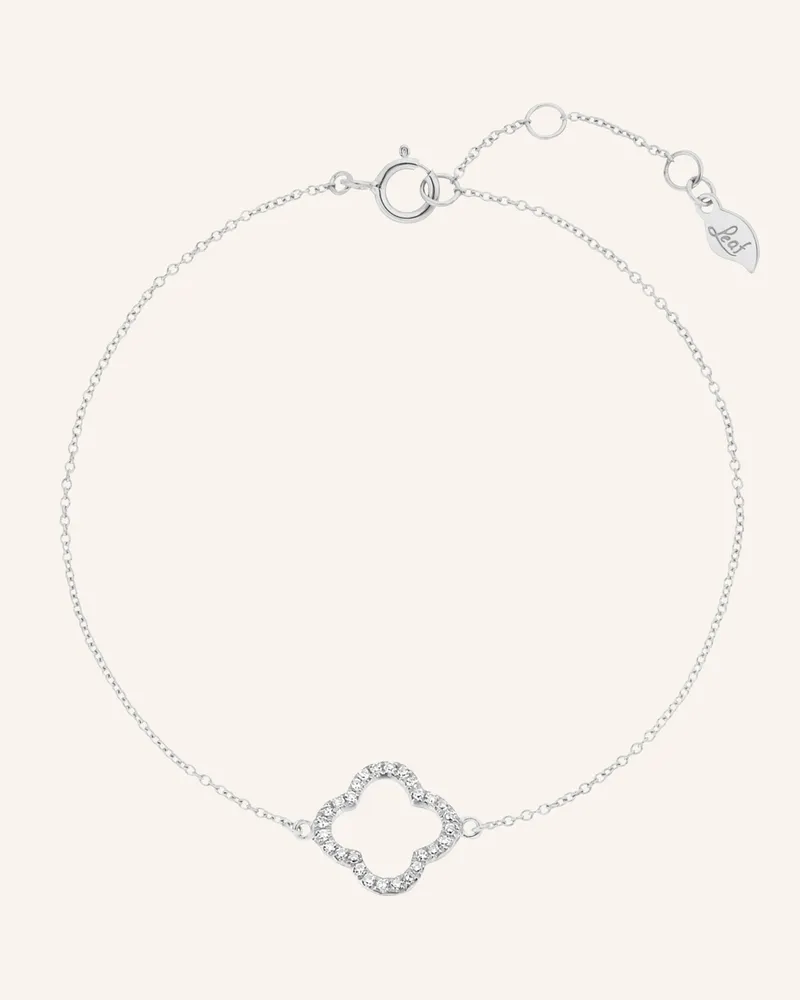 Leaf Armband Clover Aus 18 Karat Weißgold Mit Diamanten silber Weissgold