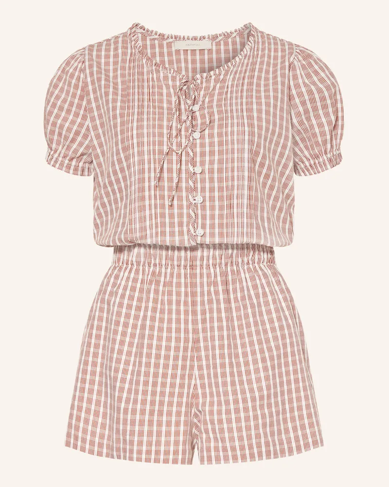 Faithfull The Brand Jumpsuit Emilie Mit Rüschen rot Rot