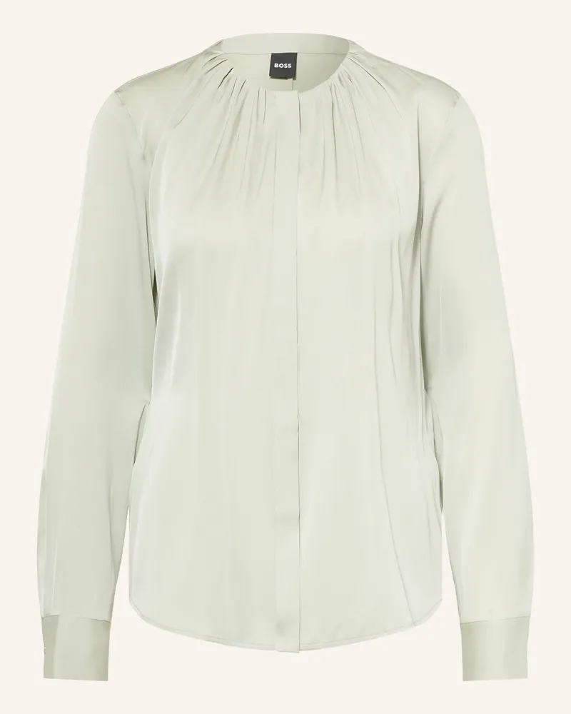HUGO BOSS Bluse Banorah Mit Seide gruen Hellgrün
