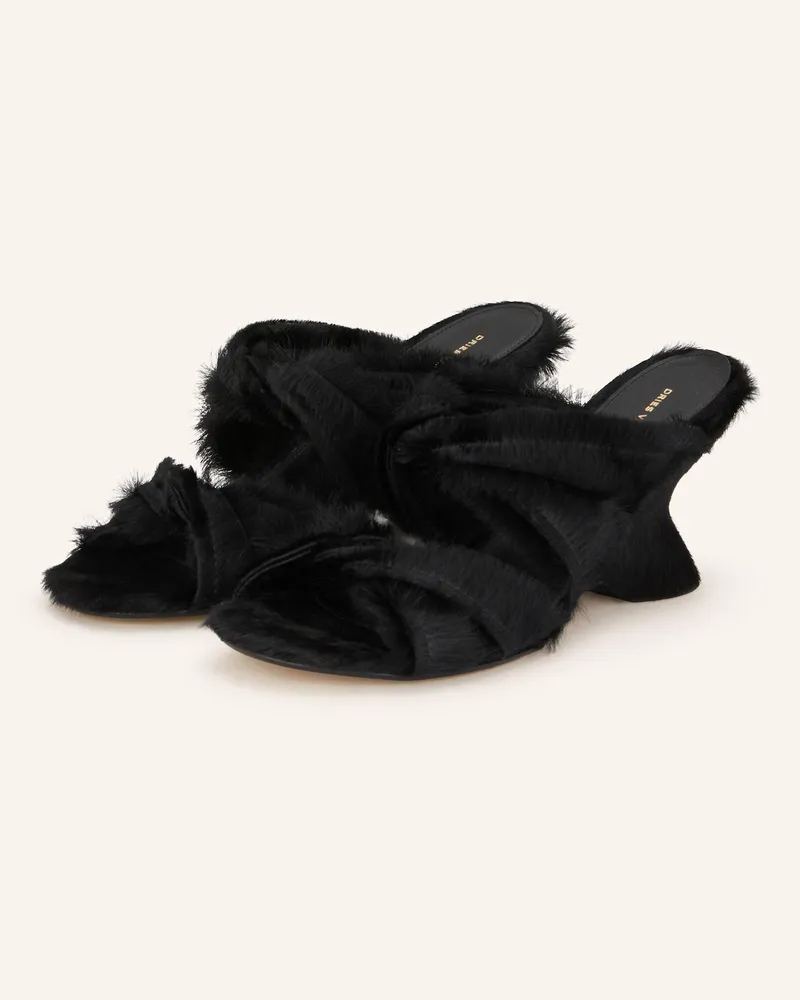 Dries van Noten Mules Schwarz