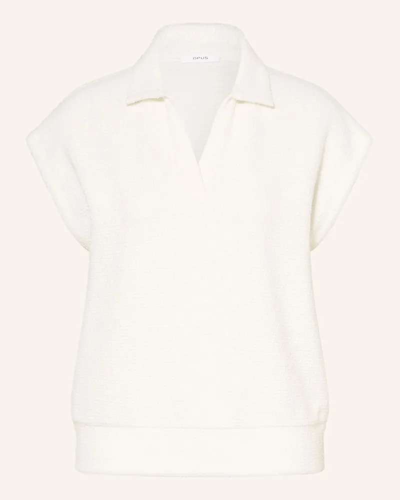 OPUS T-Shirt GOSTE aus Frottee Weiss