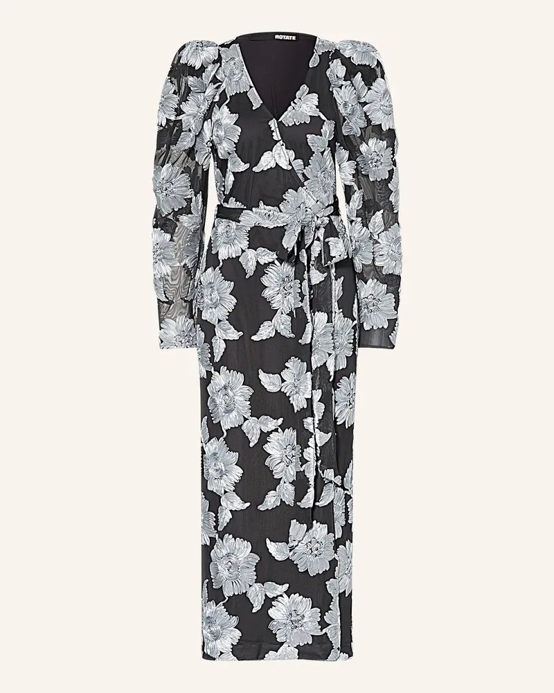 ROTATE Birger Christensen Wickelkleid Schwarz