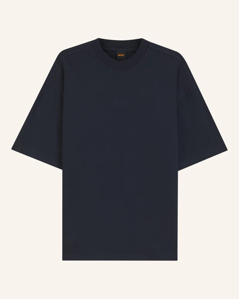 HUGO BOSS T-Shirt Te_Tile Relaxed Fit blau Dunkelblau