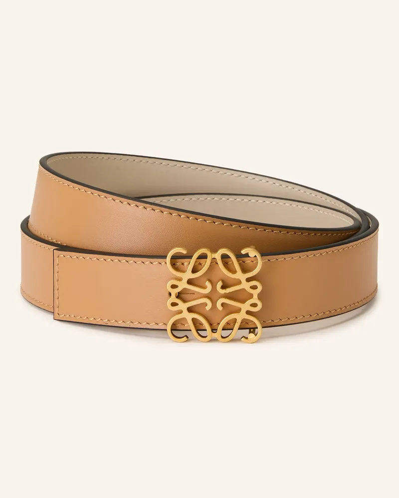 Loewe Ledergürtel Anagram braun Hellbraun