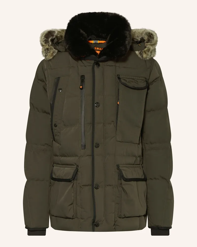 Wellensteyn Steppjacke MARVELLOUS mit Kunstpelz und SORONA® AURA-Isolierung Khaki