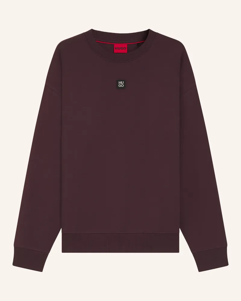 HUGO BOSS Sweatshirt DETTIL Relaxed Fit Hellbraun