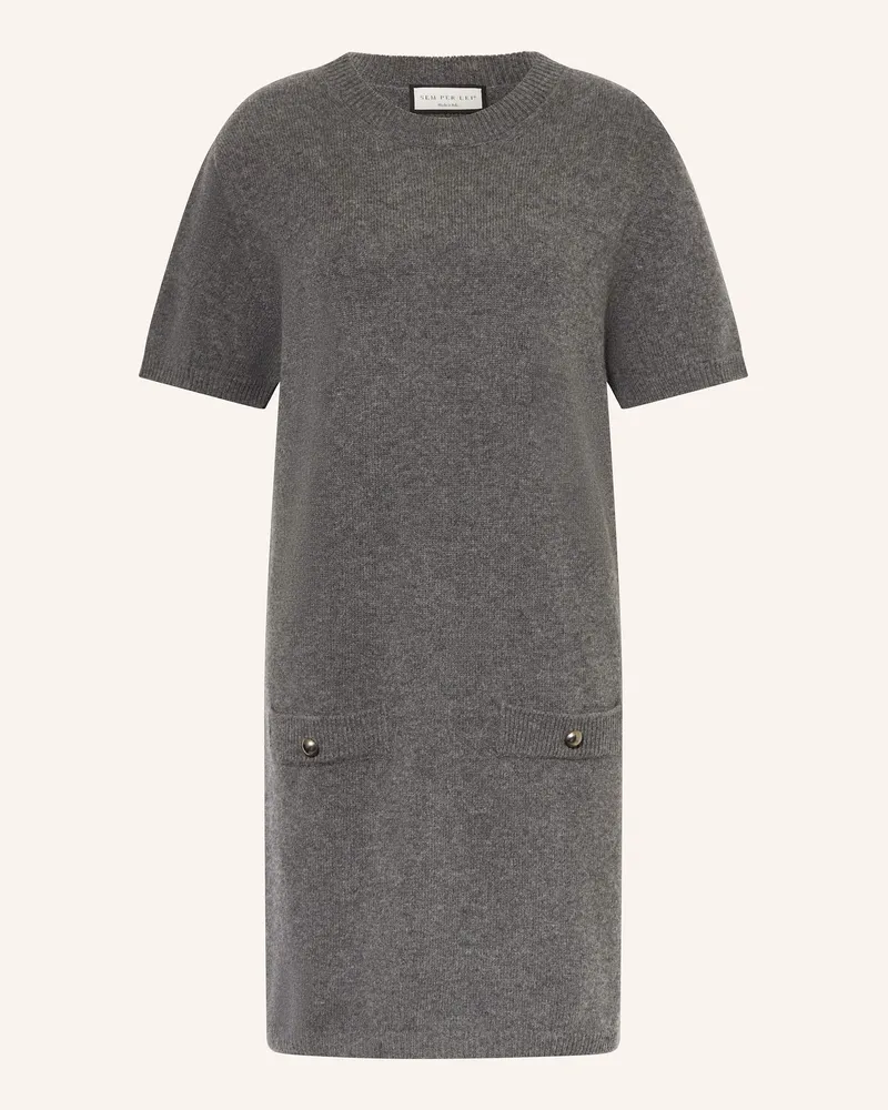 SEM PER LEI Strickkleid Grau