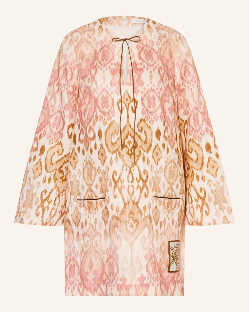 Zimmermann Strandkleid Aster Shift Aus Leinen pink Rosa